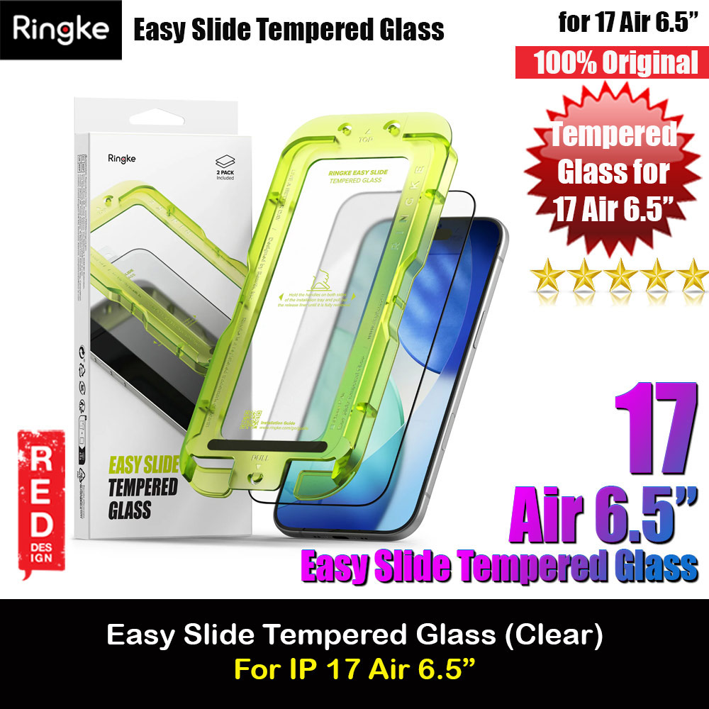 Picture of Ringke Easy Slide Tempered Glass Screen Protector for iPhone Air 6.5 (Clear) 2pcs Apple iPhone Air 6.5- Apple iPhone Air 6.5 Cases, Apple iPhone Air 6.5 Covers, iPad Cases and a wide selection of Apple iPhone Air 6.5 Accessories in Malaysia, Sabah, Sarawak and Singapore 