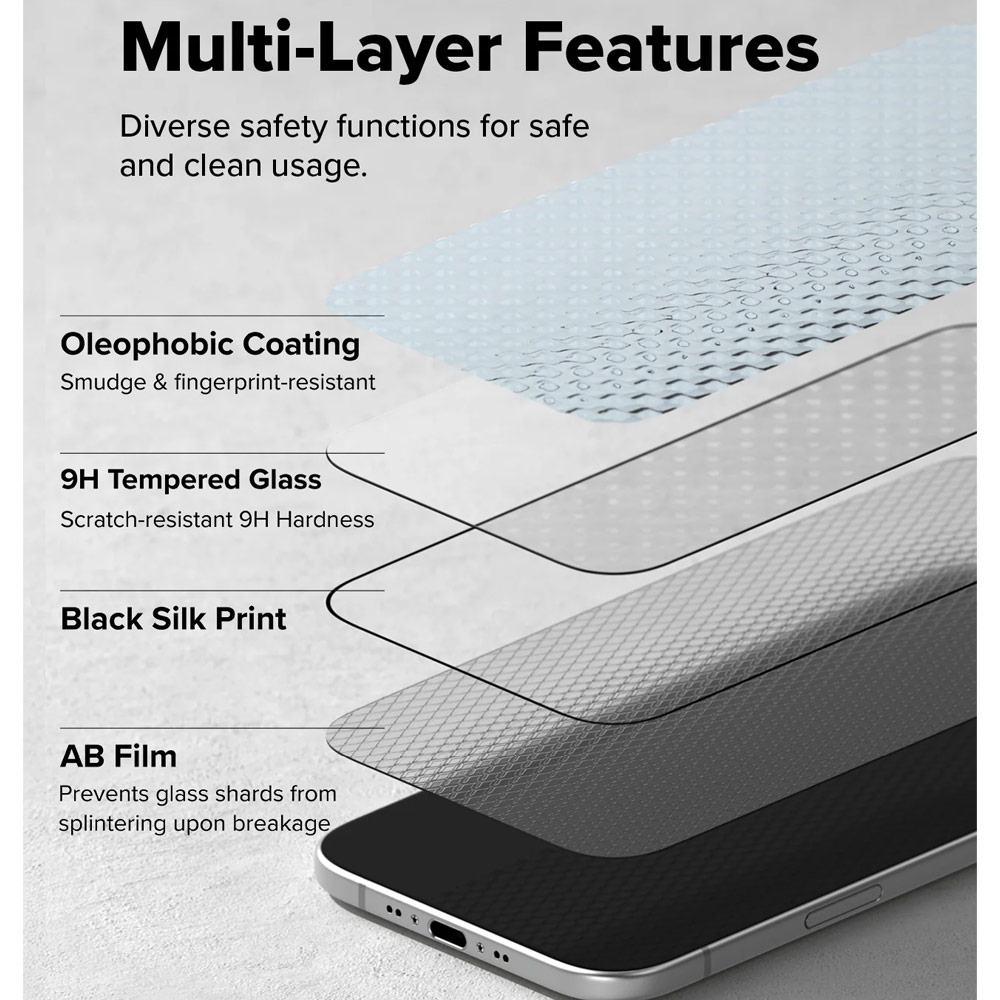 Picture of Apple iPhone Air 6.5 Screen Protector | Ringke Easy Slide Tempered Glass Screen Protector for iPhone Air 6.5 (Clear) 2pcs