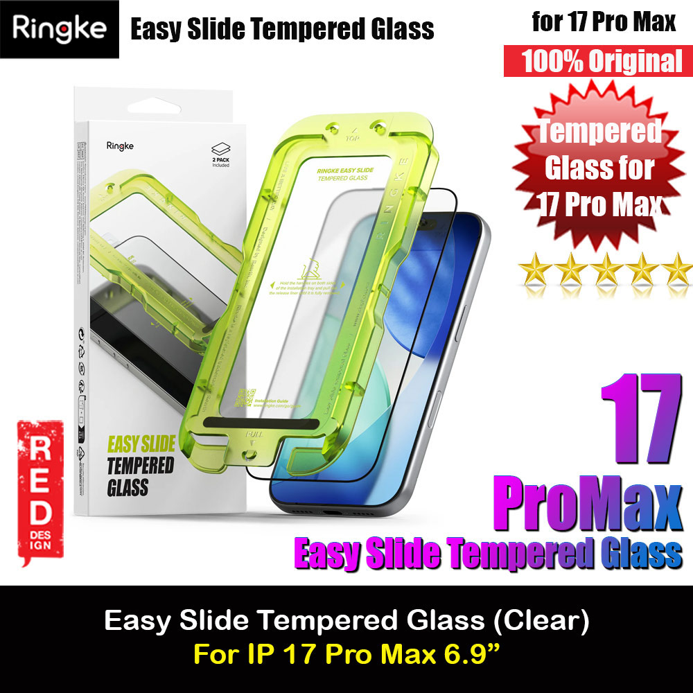 Picture of Ringke Easy Slide Tempered Glass Screen Protector for iPhone 17 Pro Max 6.9  (Clear) 2pcs Apple iPhone 17 Pro Max 6.9- Apple iPhone 17 Pro Max 6.9 Cases, Apple iPhone 17 Pro Max 6.9 Covers, iPad Cases and a wide selection of Apple iPhone 17 Pro Max 6.9 Accessories in Malaysia, Sabah, Sarawak and Singapore 