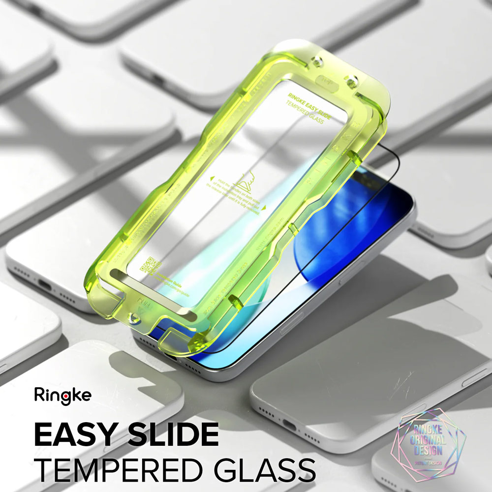 Picture of Apple iPhone 17 6.3 Screen Protector | Ringke Easy Slide Tempered Glass Screen Protector for iPhone 17 6.3  (Clear) 2pcs