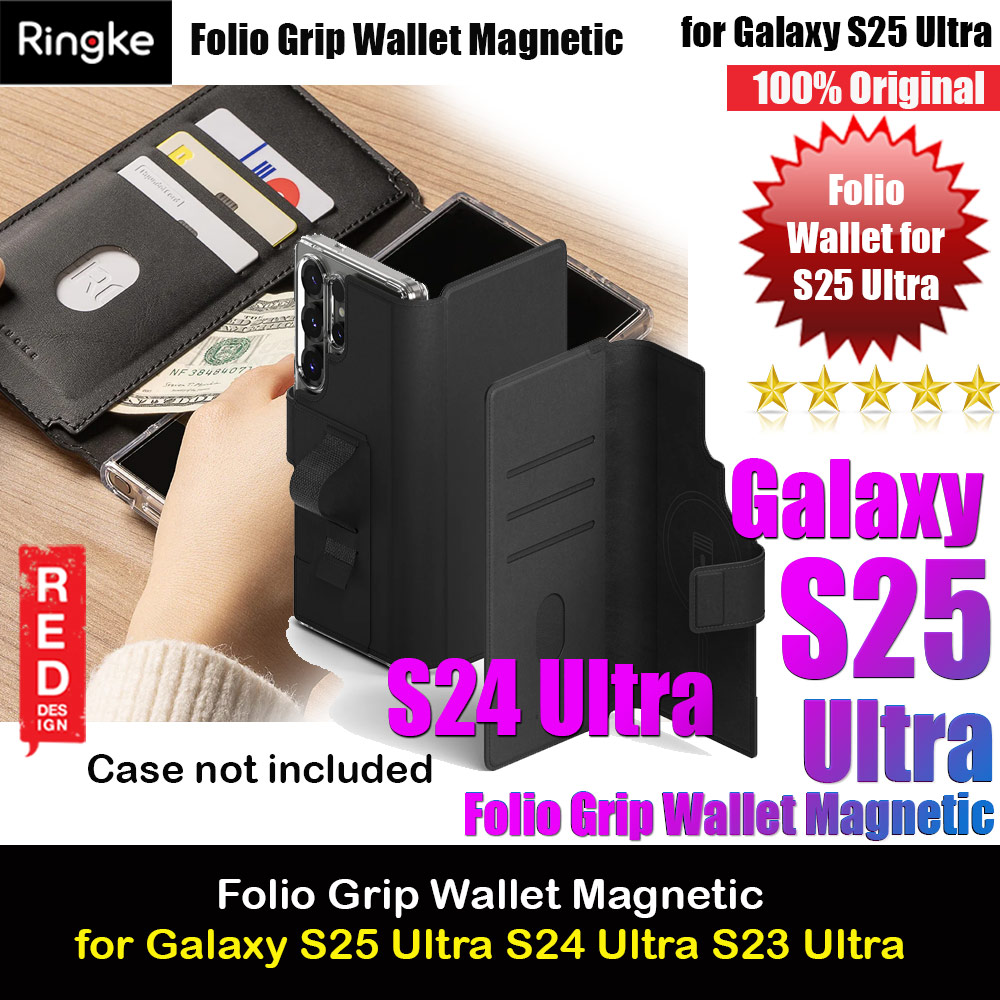 Picture of Ringke Folio Grip Wallet Magnetic Flip Cover Card Holder for Samsung Galaxy S25 Ultra (Black) Samsung Galaxy S25 Ultra- Samsung Galaxy S25 Ultra Cases, Samsung Galaxy S25 Ultra Covers, iPad Cases and a wide selection of Samsung Galaxy S25 Ultra Accessories in Malaysia, Sabah, Sarawak and Singapore 
