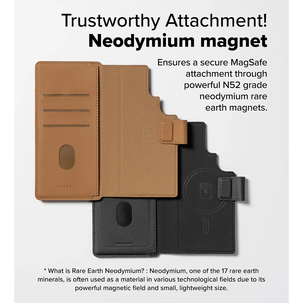 Picture of Samsung Galaxy S25 Ultra | Ringke Folio Grip Wallet Magnetic Flip Cover Card Holder for Samsung Galaxy S25 Ultra (Brown)