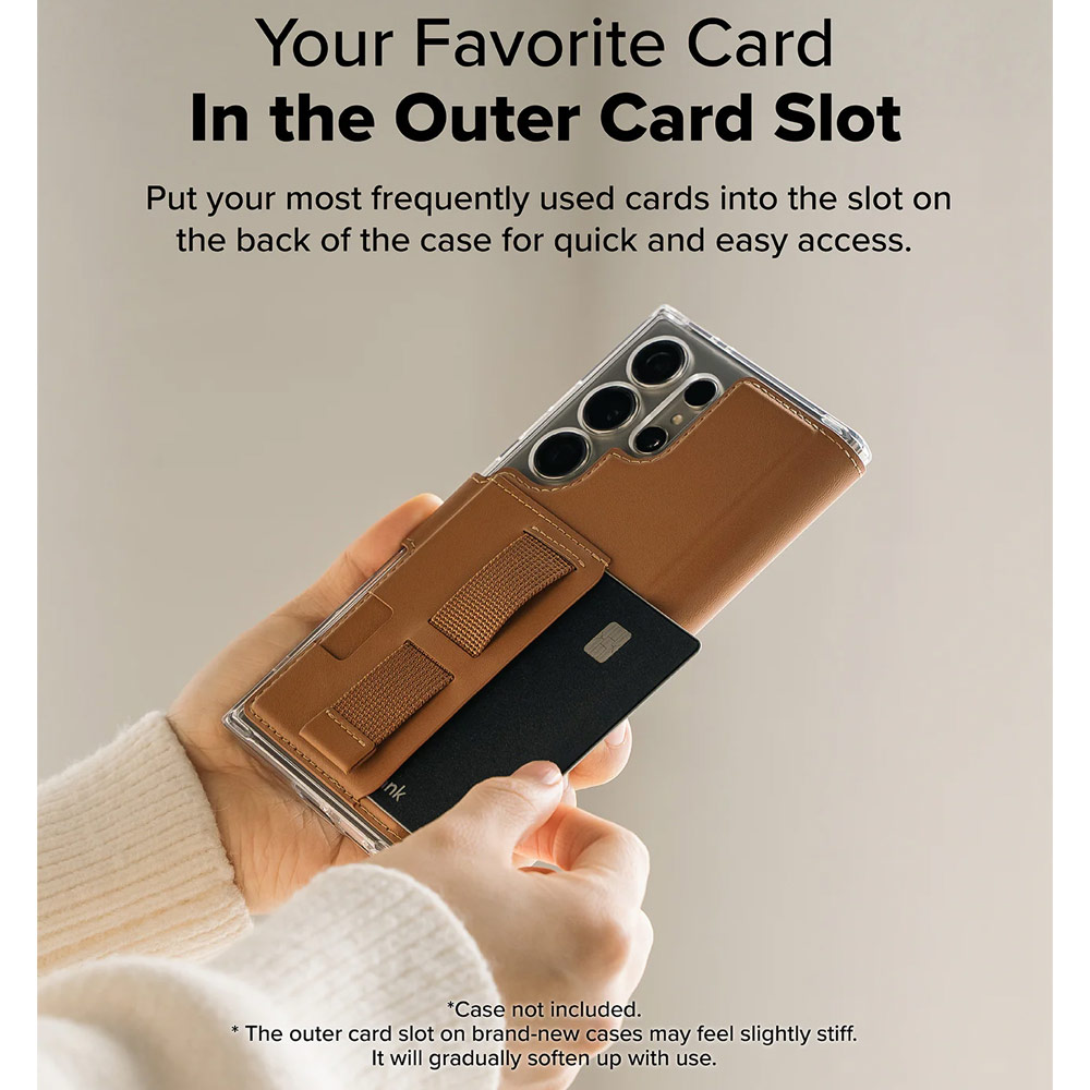 Picture of Samsung Galaxy S25 Ultra | Ringke Folio Grip Wallet Magnetic Flip Cover Card Holder for Samsung Galaxy S25 Ultra (Brown)