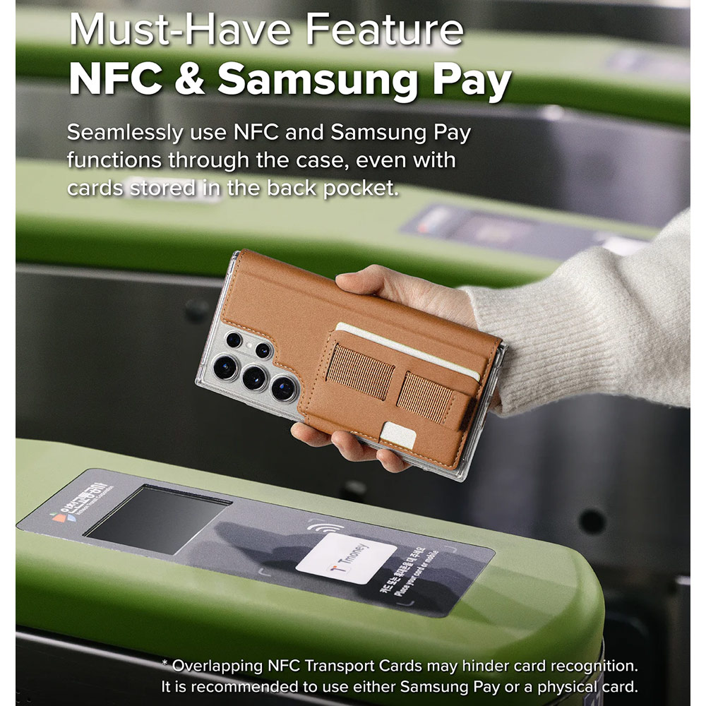 Picture of Samsung Galaxy S25 Ultra | Ringke Folio Grip Wallet Magnetic Flip Cover Card Holder for Samsung Galaxy S25 Ultra (Brown)