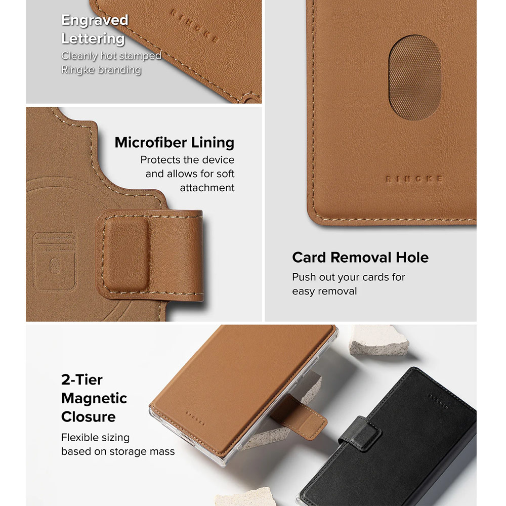 Picture of Samsung Galaxy S25 Ultra | Ringke Folio Grip Wallet Magnetic Flip Cover Card Holder for Samsung Galaxy S25 Ultra (Brown)