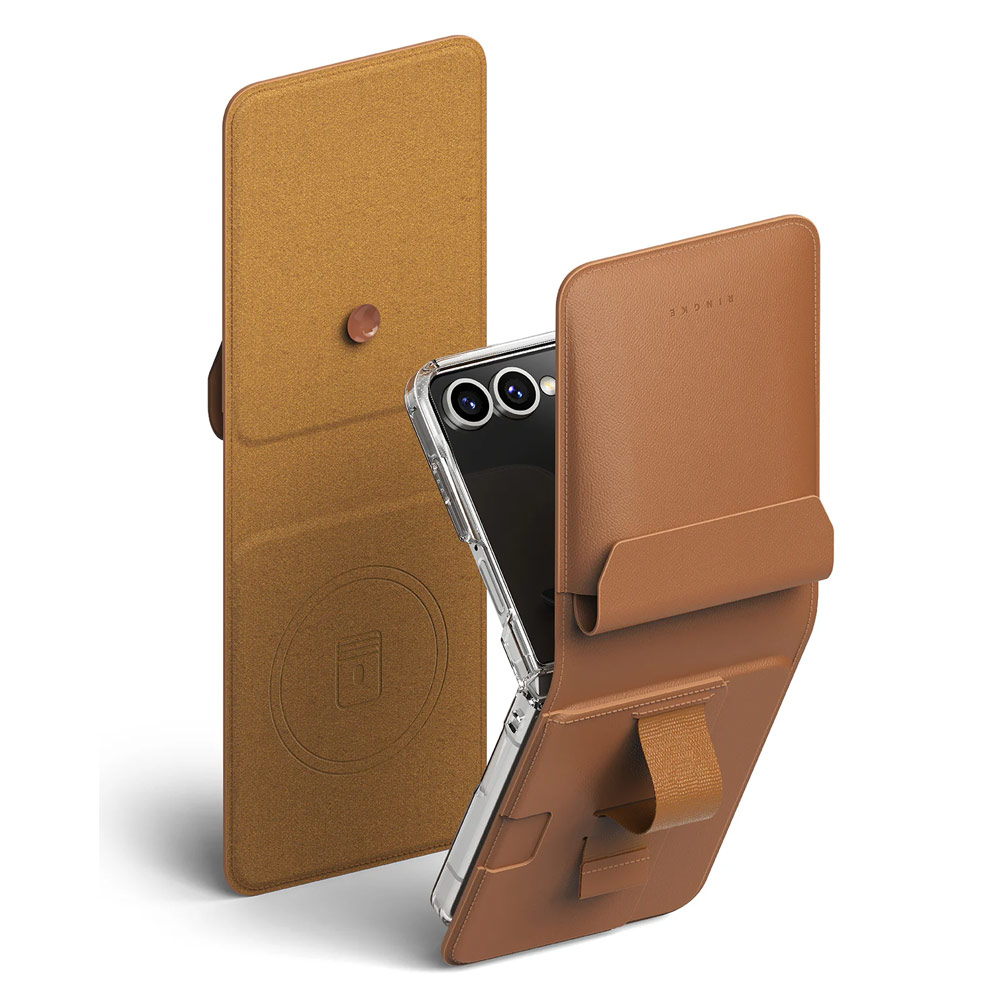 Picture of Samsung Galaxy Z Flip 7 | Ringke Folio Grip Wallet Magnetic for Samsung Galaxy Z Flip 7 (Brown)