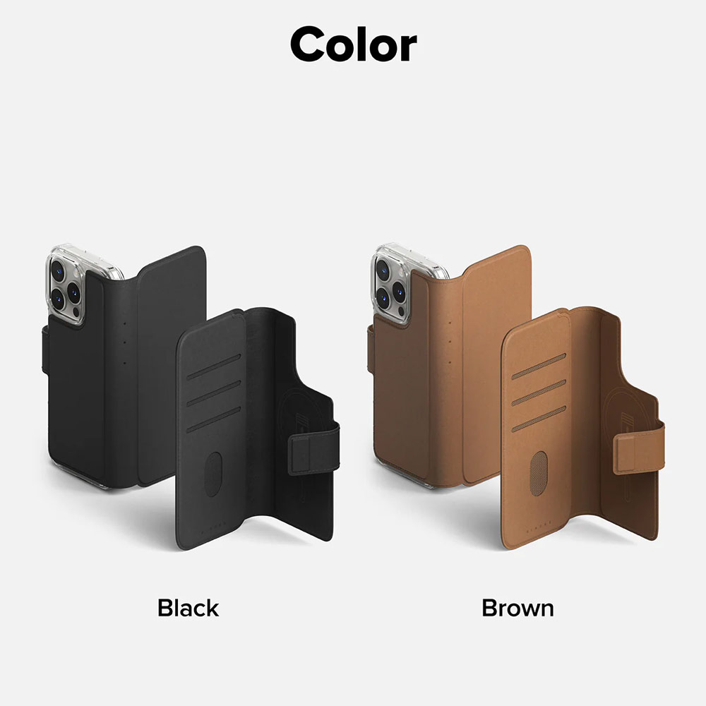 Picture of Apple iPhone 15 Plus 6.7  | Ringke Folio Wallet Magnetic Flip Cover Card Holder for iPhone 16 Pro Max iPhone 16 Plus (Black)