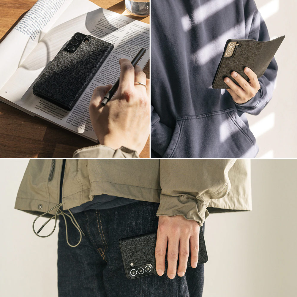 Picture of Samsung Galaxy S22 Plus 6.6 Case | Ringke Folio Signature Standard Vegan Leather Flip Card Case for Samsung Galaxy S22 Plus 6.6 (Matte Black)