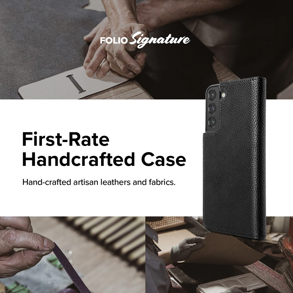 Picture of Samsung Galaxy S22 Plus 6.6 Case | Ringke Folio Signature Standard Vegan Leather Flip Card Case for Samsung Galaxy S22 Plus 6.6 (Matte Black)