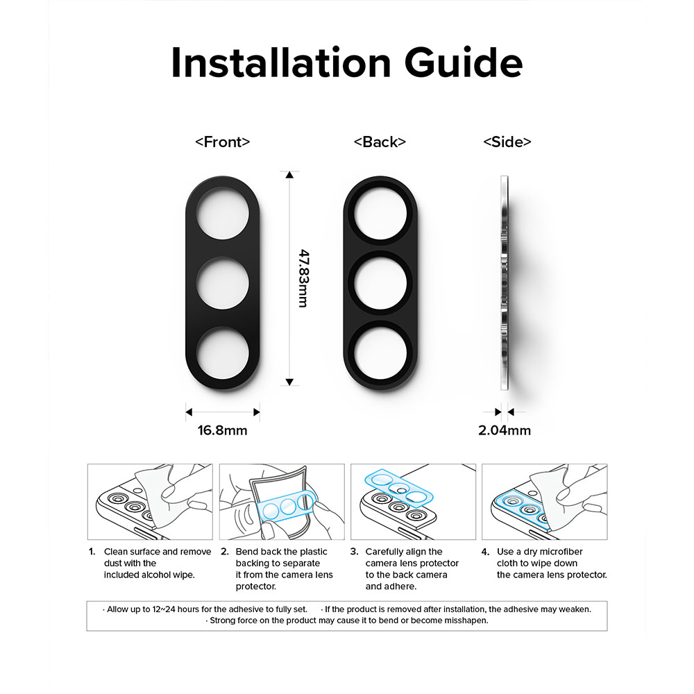 Picture of Samsung Galaxy Z Fold 5 | Ringke Full Cover Tempered Glass Camera Lens Protector Glass for Samsung Galaxy Z Fold 5 (2pcs Pack)