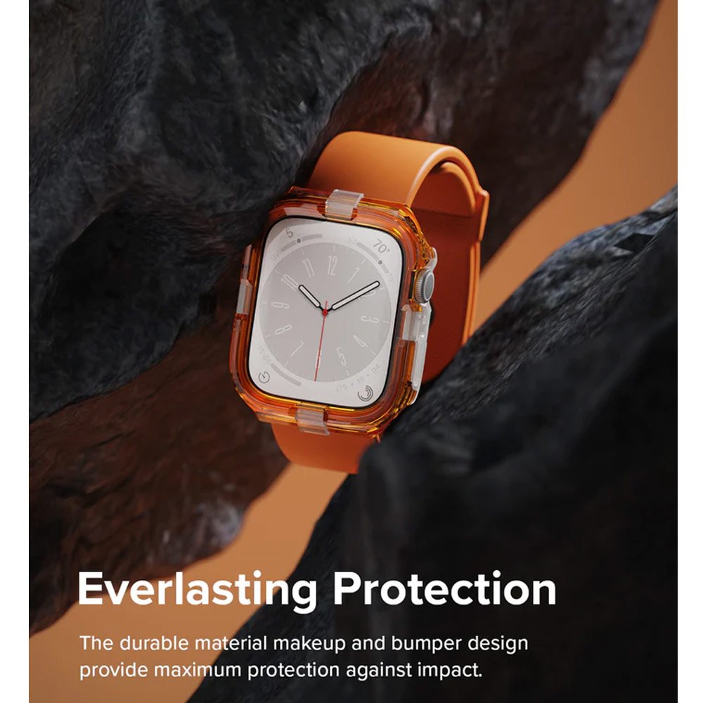 Picture of Apple Watch 44mm Case | Ringke Slim Perfect Fit Case for Apple Watch Series 4 5 6 SE 7 8 44mm 45mm (Neon Orange)