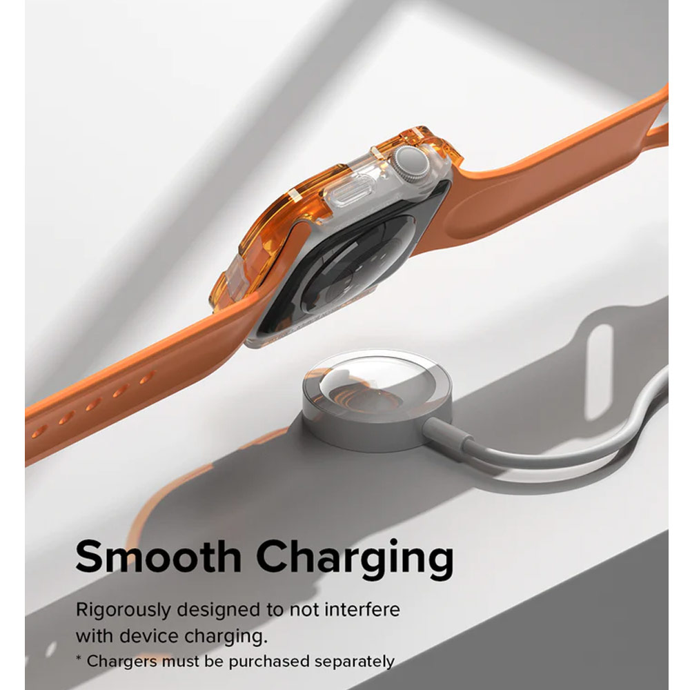 Picture of Apple Watch 44mm Case | Ringke Slim Perfect Fit Case for Apple Watch Series 4 5 6 SE 7 8 44mm 45mm (Neon Orange)