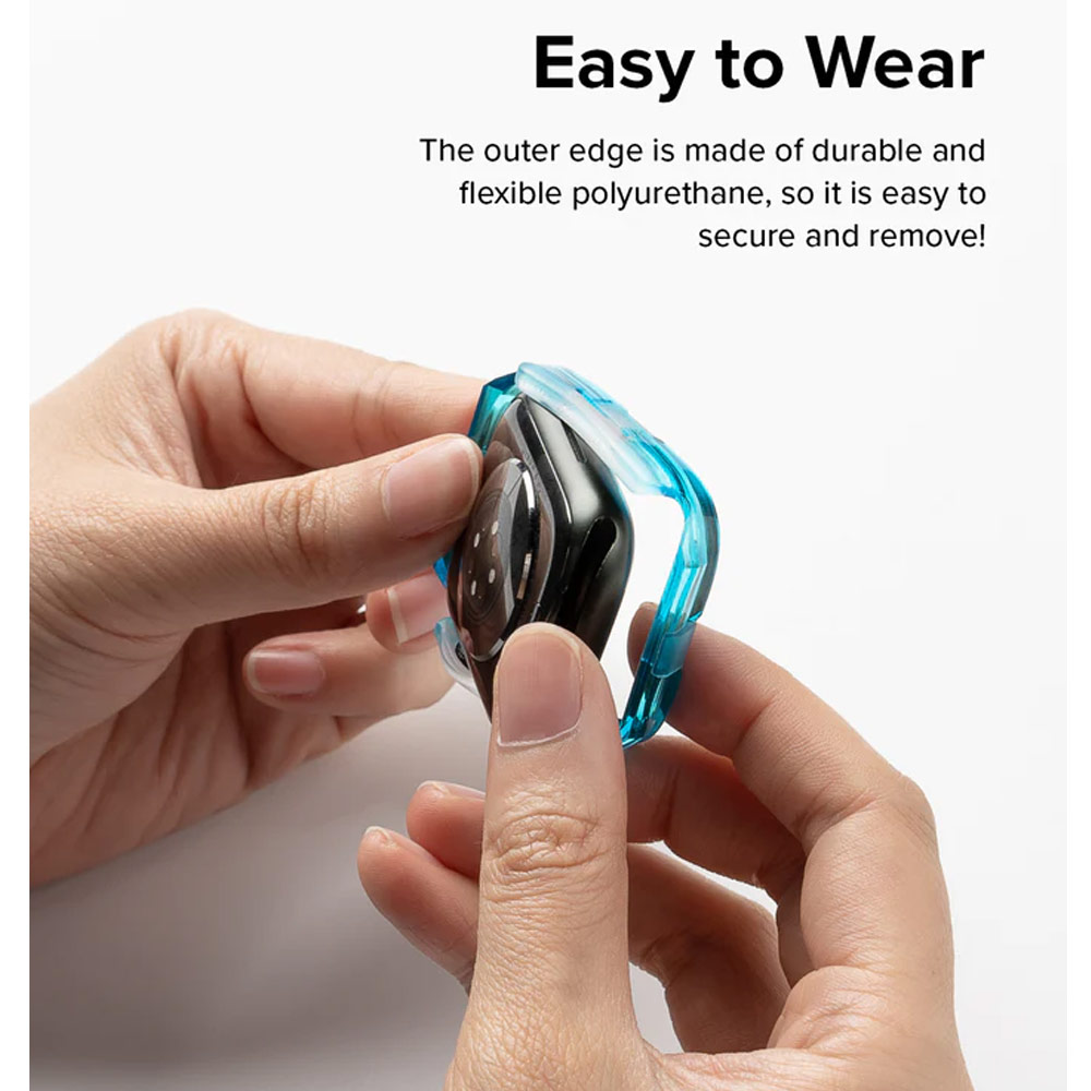 Picture of Apple Watch 44mm Case | Ringke Slim Perfect Fit Case for Apple Watch Series 4 5 6 SE 7 8 44mm 45mm (Neon Orange)