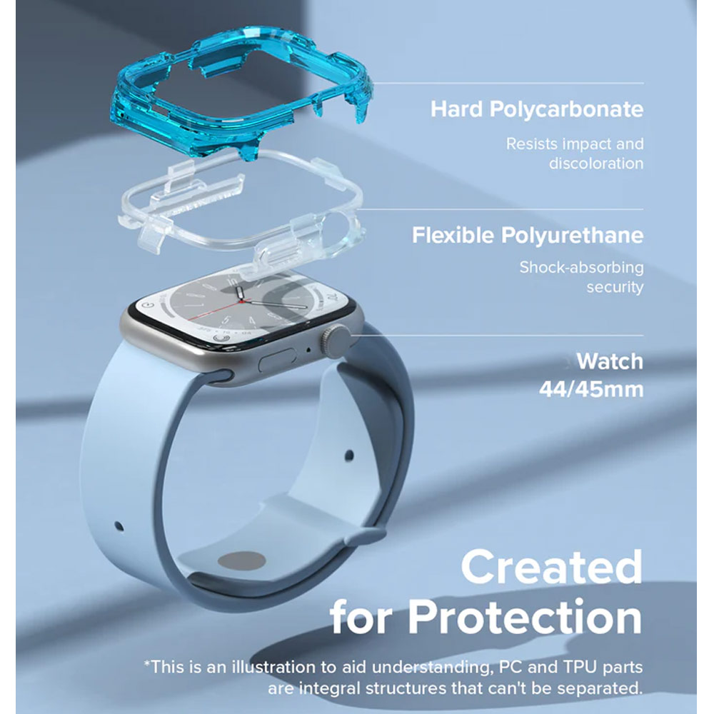 Picture of Apple Watch 44mm Case | Ringke Slim Perfect Fit Case for Apple Watch Series 4 5 6 SE 7 8 44mm 45mm (Neon Orange)