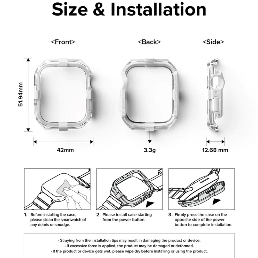 Picture of Apple Watch 44mm Case | Ringke Slim Perfect Fit Case for Apple Watch Series 4 5 6 SE 7 8 44mm 45mm (Neon Orange)