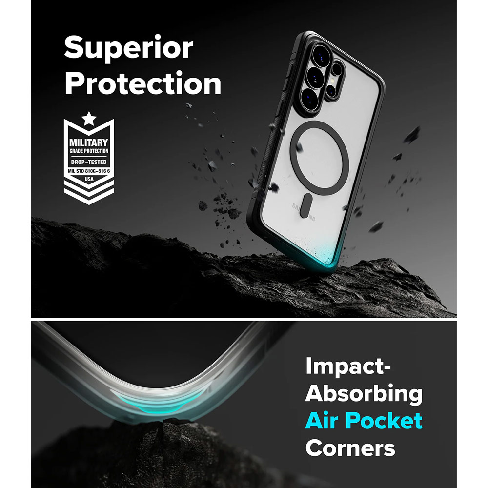 Picture of Samsung Galaxy S26 Ultra Case | Ringke Fusion Bold Magnetic Transparent Protection Case for Samsung Galaxy S26 Ultra (Black)