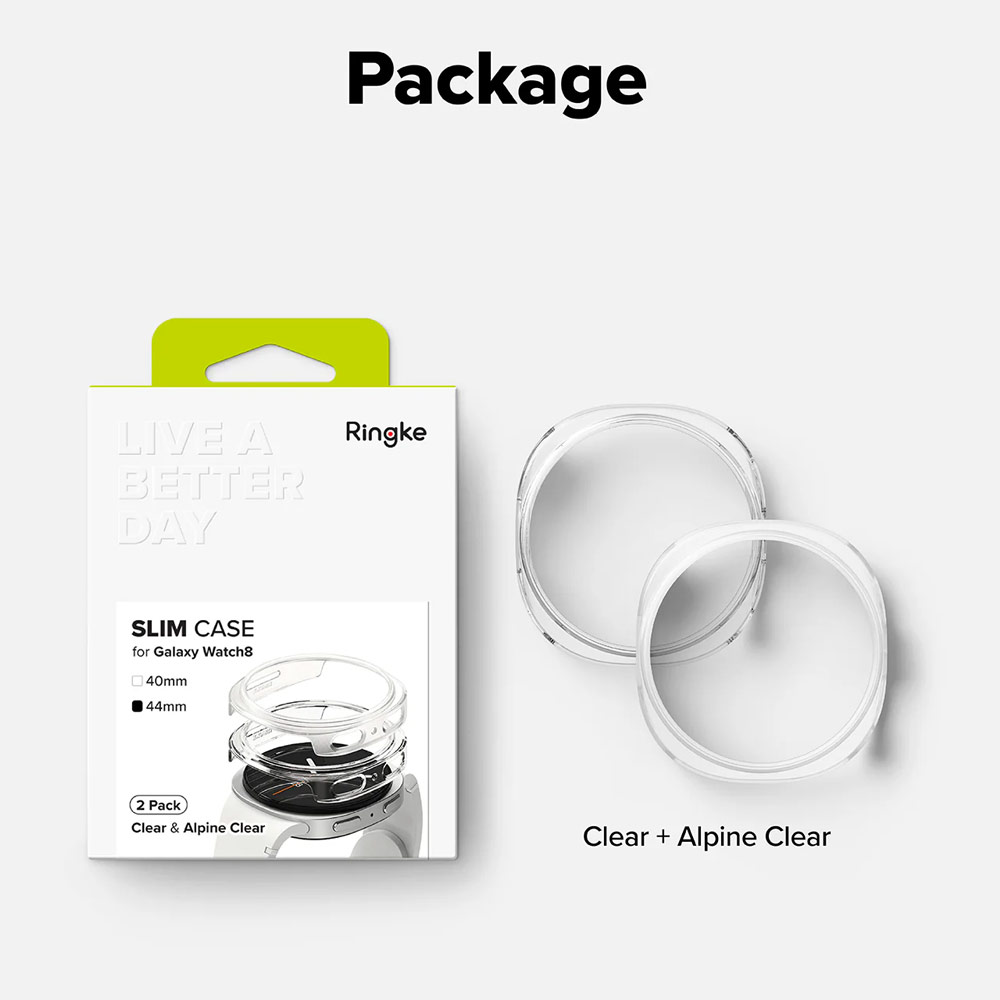 Picture of Samsung Galaxy Watch 8 44mm Case | Ringke Slim Protection Case for Samsung Galaxy Watch 8 44mm (Clear Alpine Clear)
