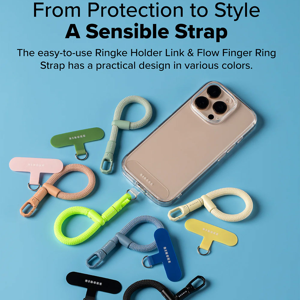 Picture of Ringke Holder Link Flow Finger Ring Strap Phone Strap for closed-bottom phone case (Butter Yellow)