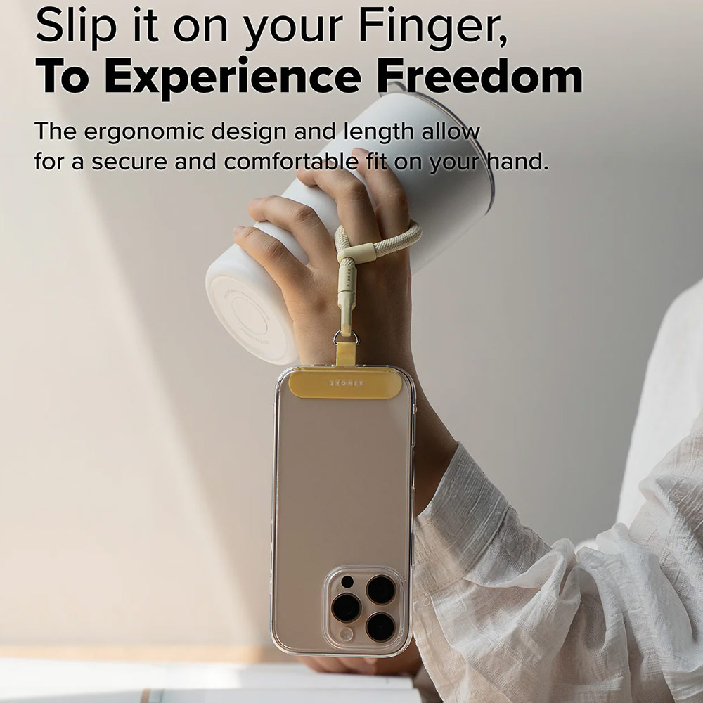 Picture of Ringke Holder Link Flow Finger Ring Strap Phone Strap for closed-bottom phone case (Butter Yellow)