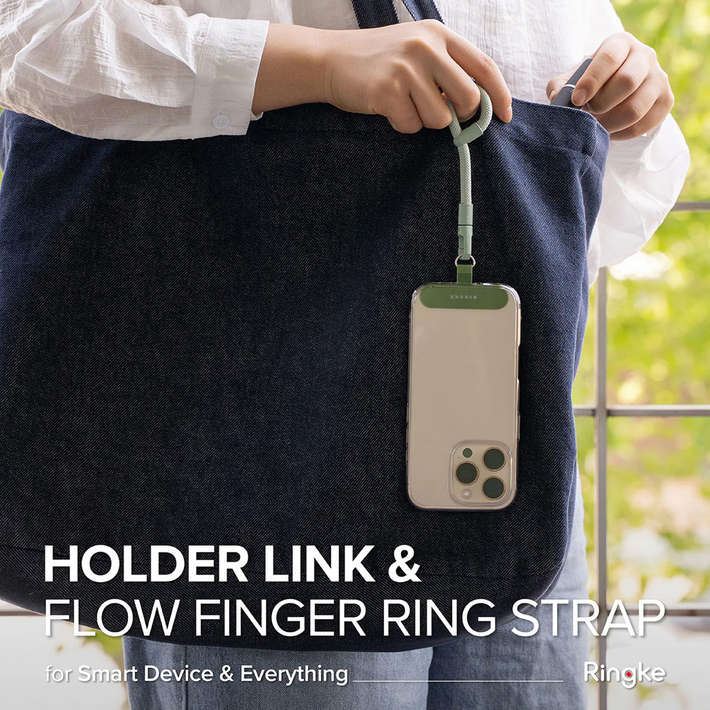 Picture of Ringke Holder Link Flow Finger Ring Strap Phone Strap for closed-bottom phone case (Mute Mint)