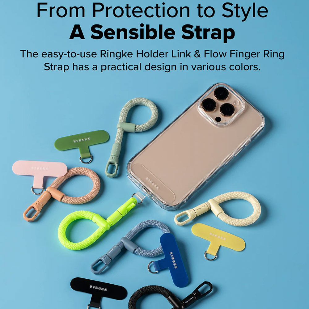 Picture of Ringke Holder Link Flow Finger Ring Strap Phone Strap for closed-bottom phone case (Mute Mint)