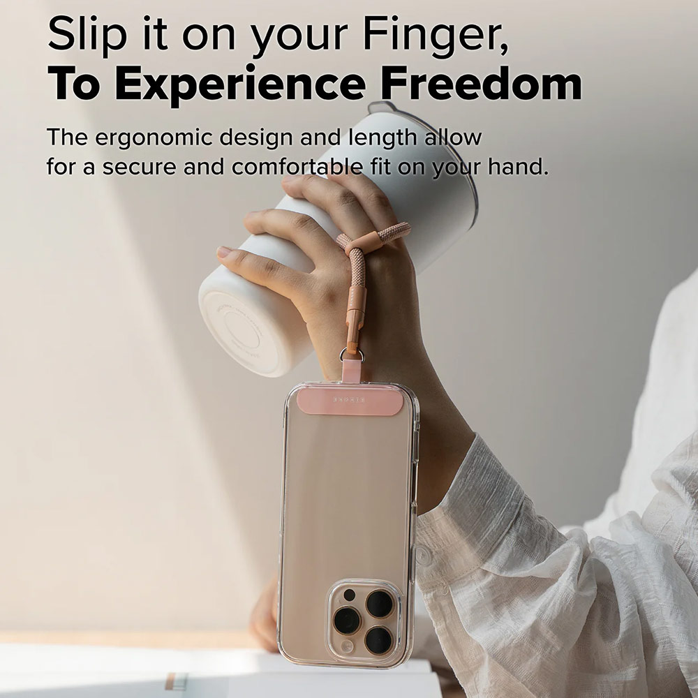 Picture of Ringke Holder Link Flow Finger Ring Strap Phone Strap for closed-bottom phone case (Orange Pink)