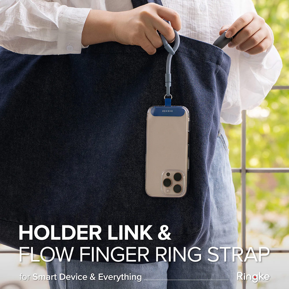 Picture of Ringke Holder Link Flow Finger Ring Strap Phone Strap for closed-bottom phone case (Urban Blue)