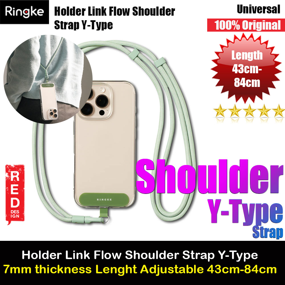 Picture of Ringke Holder Link and Flow Shoulder Strap Y-Type Easy Strap Crossbody Lanyard Shoulder Holder Card Link Adjustable Phone Strap for closed-bottom phone case (Mute Mint) Red Design- Red Design Cases, Red Design Covers, iPad Cases and a wide selection of Red Design Accessories in Malaysia, Sabah, Sarawak and Singapore 