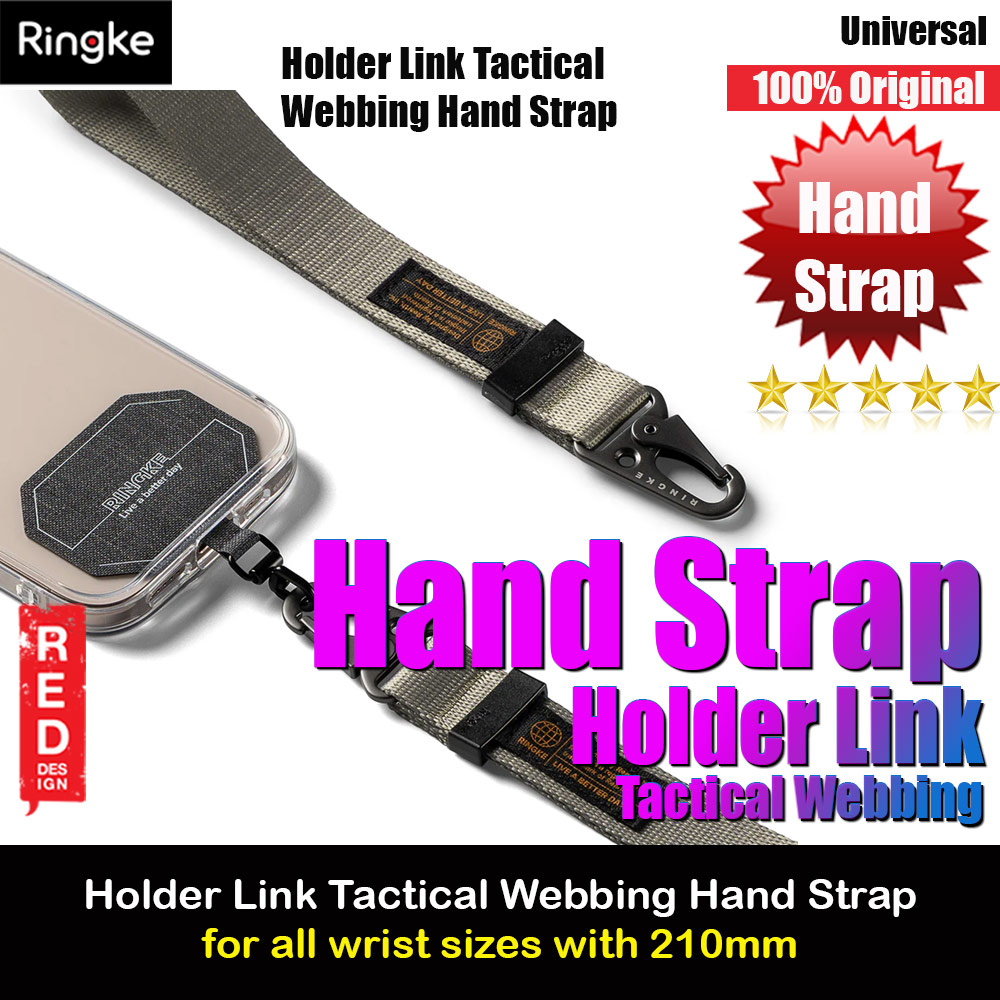 Picture of Ringke Hand Strap Tough All Purpose Heavy Duty Tactical Carabiner Clasp for Smartphone (Warm Gray) Red Design- Red Design Cases, Red Design Covers, iPad Cases and a wide selection of Red Design Accessories in Malaysia, Sabah, Sarawak and Singapore 