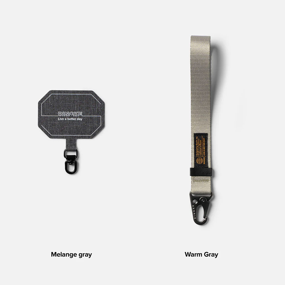 Picture of Ringke Hand Strap Tough All Purpose Heavy Duty Tactical Carabiner Clasp for Smartphone (Warm Gray)