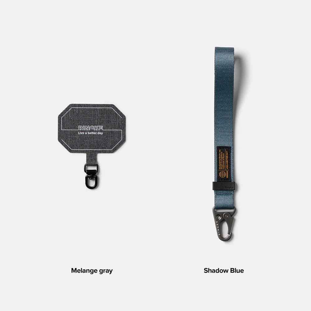 Picture of Ringke Hand Strap Tough All Purpose Heavy Duty Tactical Carabiner Clasp for Smartphone (Shadow Blue)
