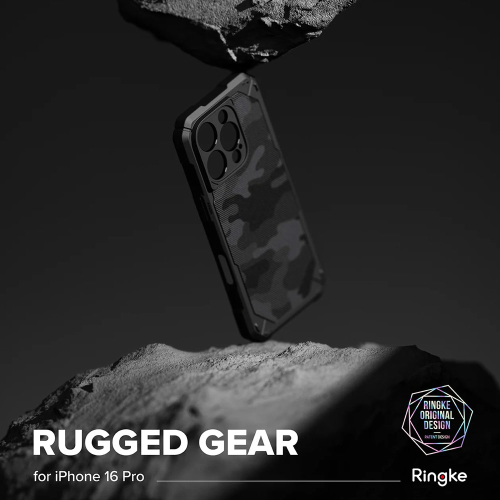 Picture of Apple iPhone 16 Pro 6.3 Case | Ringke Rugged Gear Drop Protection Case for Apple iPhone 16 Pro 6.3 (Camo Black)