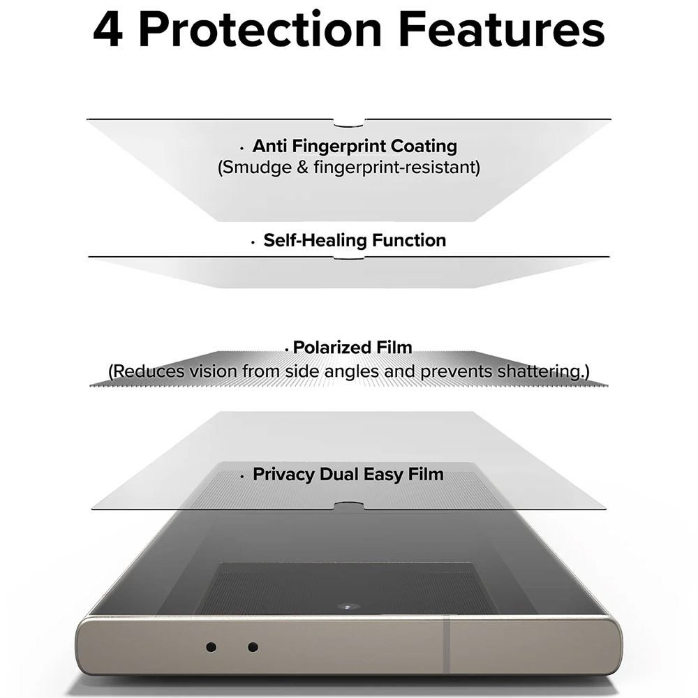 Picture of Samsung Galaxy S24 Ultra Screen Protector | Ringke Screen Protector Dual Easy Film for Samsung Galaxy S24 Ultra (Privacy)