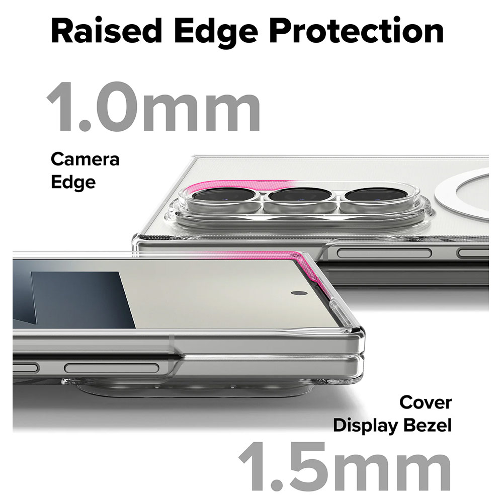 Picture of Samsung Galaxy Z Fold 7 Case | Ringke Slim Fusion Magnetic  Protection Case with Strap Hole for Samsung Galaxy Z Fold 7 (Clear)