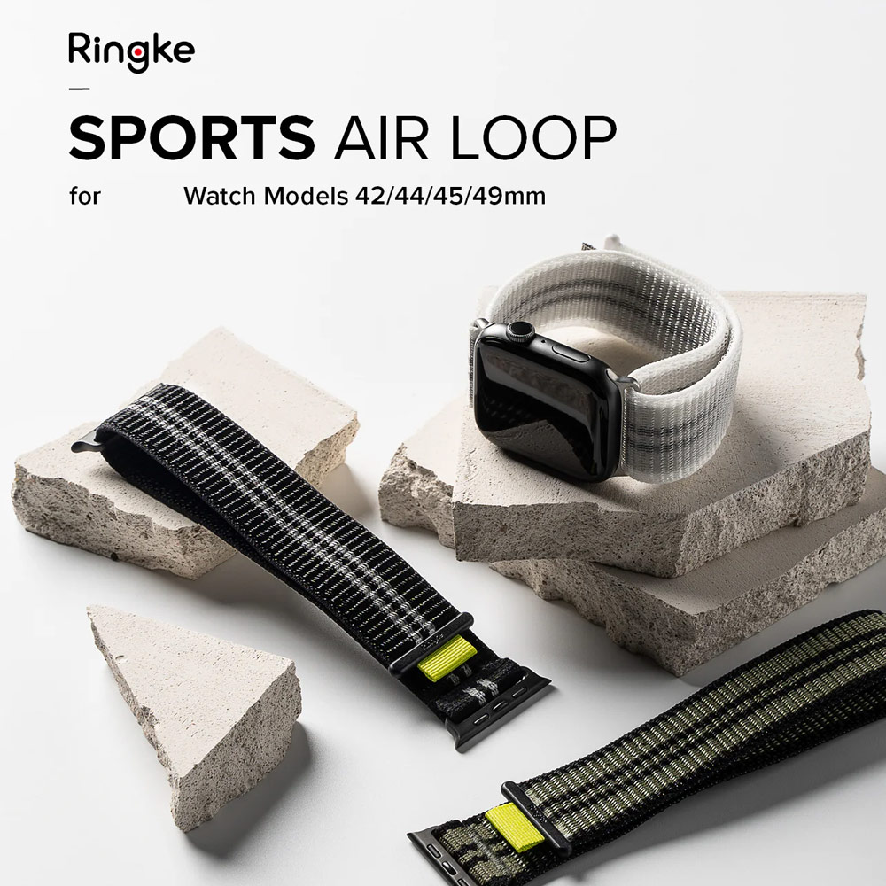 Picture of Apple Watch 42mm | Ringke Sports Air Loop Breathable Woven Nylon Soft Weave Strap for Apple Watch Series 4 5 6 8 9 10 42mm 44mm 45mm 46mm 49mm Ultra (BURNT OLIVE)