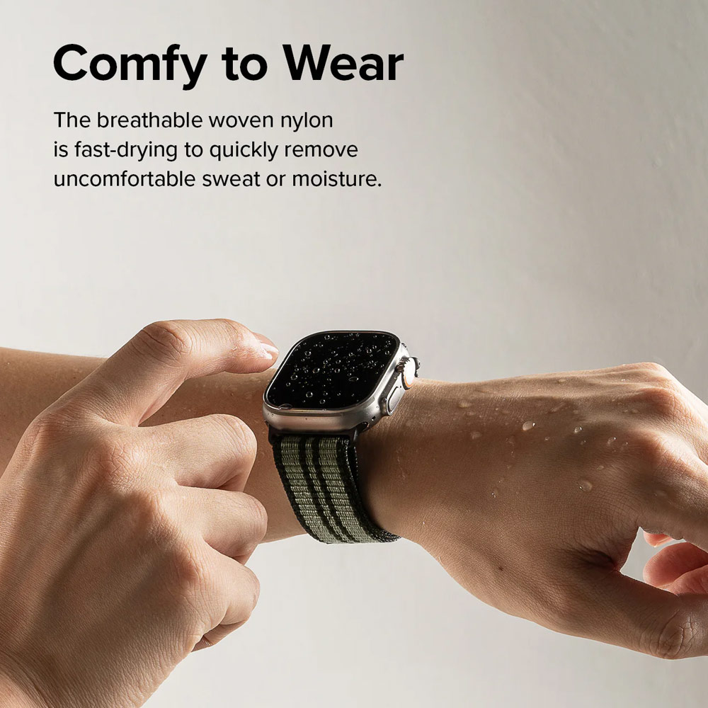 Picture of Apple Watch 42mm | Ringke Sports Air Loop Breathable Woven Nylon Soft Weave Strap for Apple Watch Series 4 5 6 8 9 10 42mm 44mm 45mm 46mm 49mm Ultra (BURNT OLIVE)
