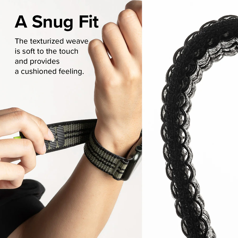 Picture of Apple Watch 42mm | Ringke Sports Air Loop Breathable Woven Nylon Soft Weave Strap for Apple Watch Series 4 5 6 8 9 10 42mm 44mm 45mm 46mm 49mm Ultra (BURNT OLIVE)