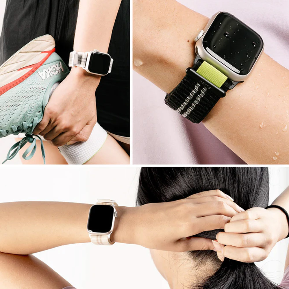 Picture of Apple Watch 38mm | Ringke Sports Air Loop Breathable Woven Nylon Soft Weave Strap for Apple Watch Series 4 5 6 8 9 41mm 40mm 38mm (Black)