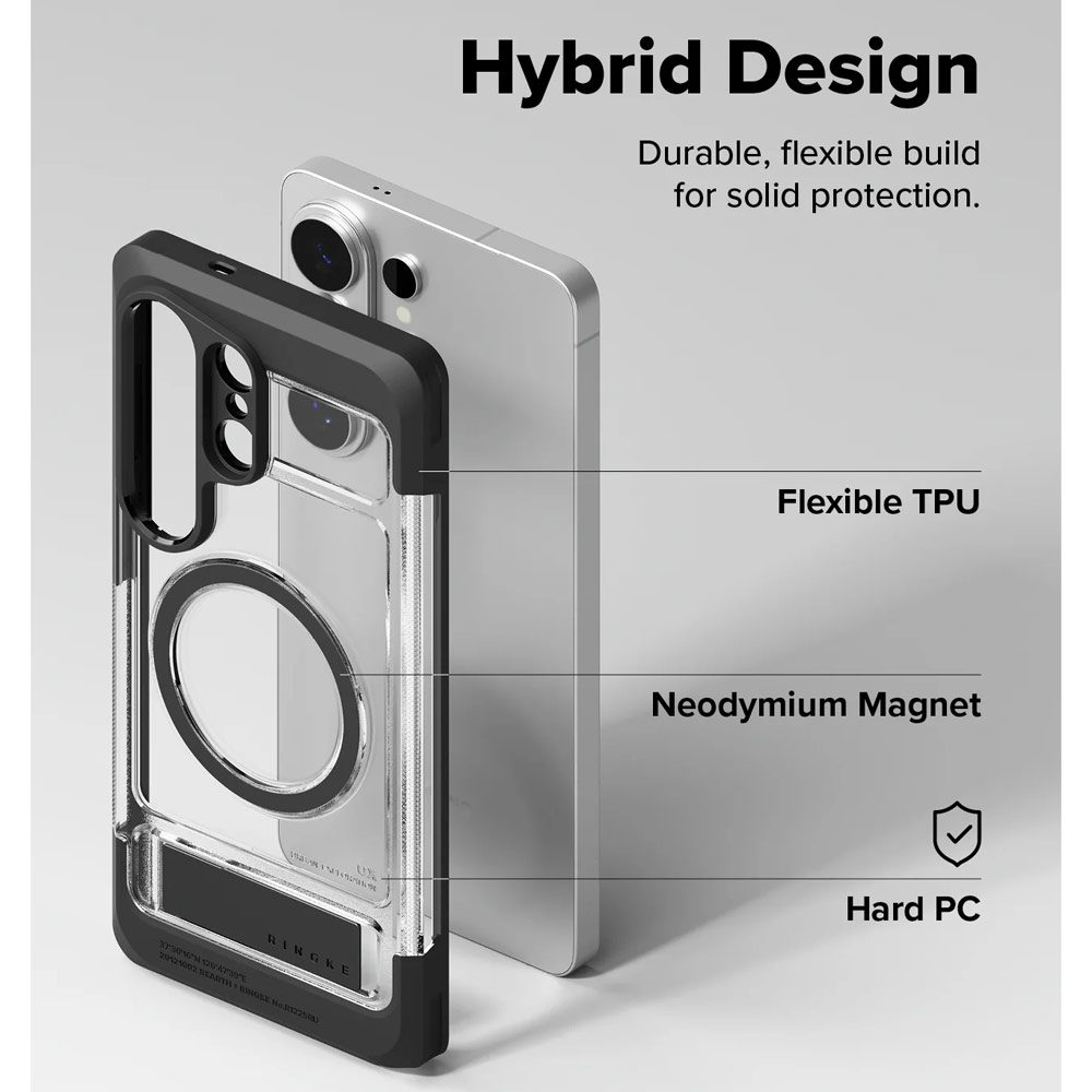 Picture of Samsung Galaxy S26 Ultra Case | Ringke UX Magnetic Heavy Duty Drop Protection Case with Kickstand for Samsung Galaxy S26 Ultra (Clear)