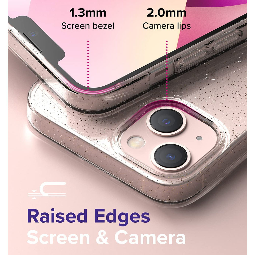 Picture of Apple iPhone 13 6.1 Case | Ringke Air Soft TPU Protection Case for Apple iPhone 13 6.1 (Glitter Clear)