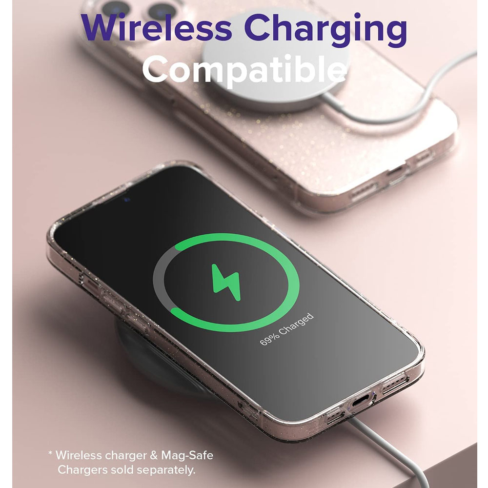 Picture of Apple iPhone 13 6.1 Case | Ringke Air Soft TPU Protection Case for Apple iPhone 13 6.1 (Glitter Clear)