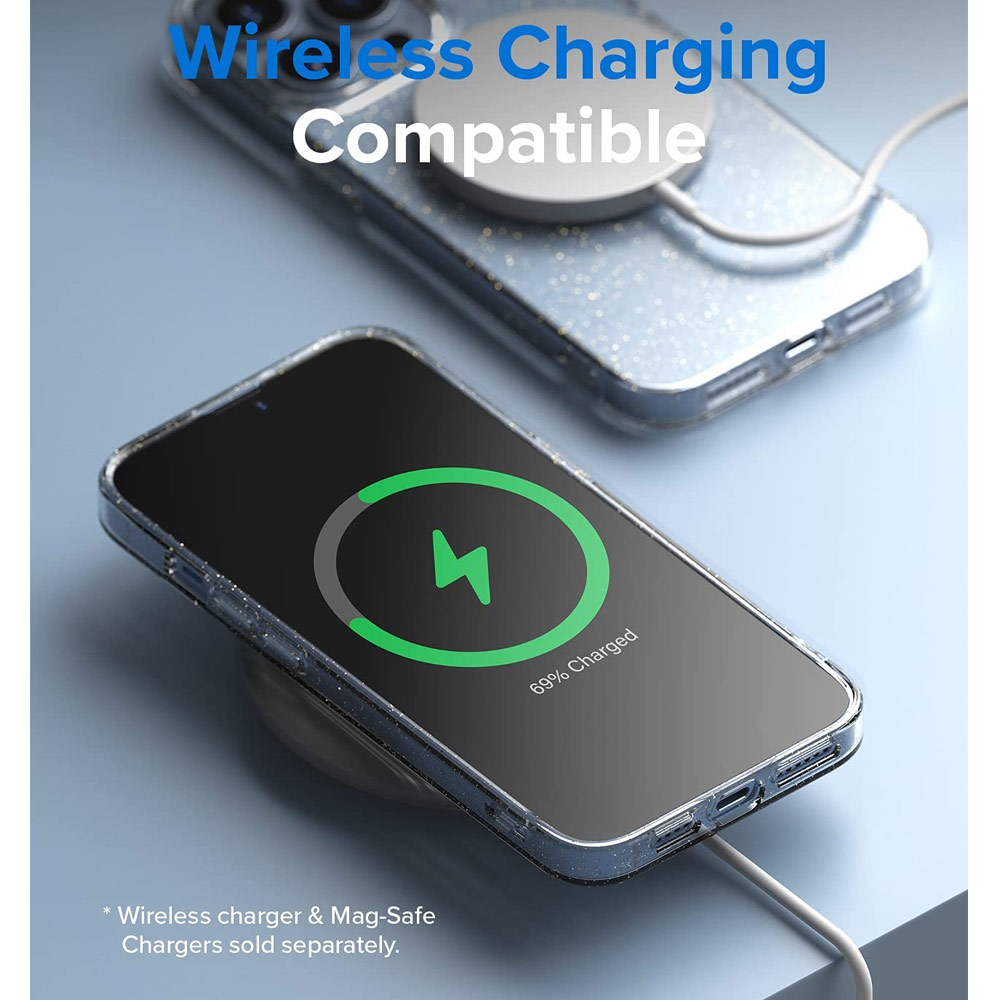 Picture of Apple iPhone 13 Pro Max 6.7 Case | Ringke Air Soft TPU Protection Case for Apple iPhone 13 Pro Max 6.7 (Glitter Clear)