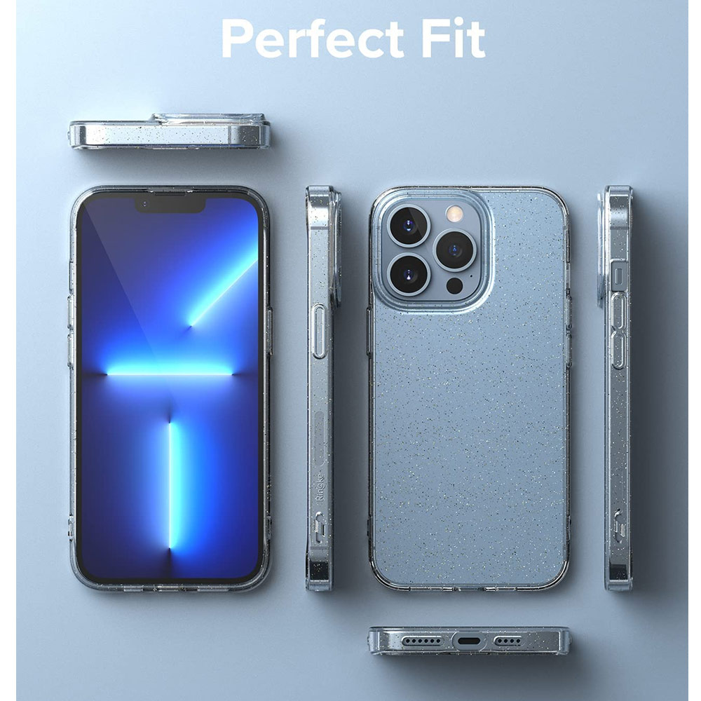 Picture of Apple iPhone 13 Pro Max 6.7 Case | Ringke Air Soft TPU Protection Case for Apple iPhone 13 Pro Max 6.7 (Glitter Clear)