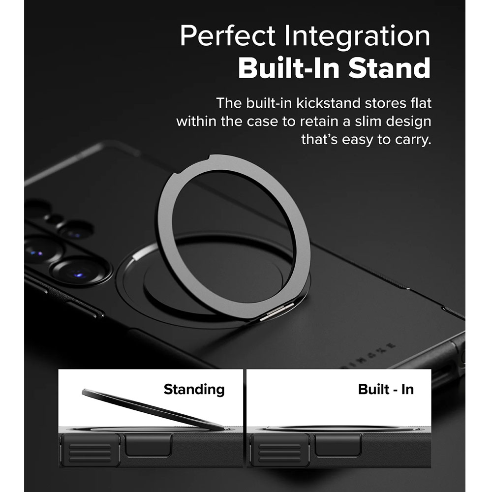 Picture of Samsung Galaxy S25 Ultra Case | Ringke Alles Heavy Duty Drop Protection Magnetic Case with Ring Stand for Galaxy S25 Ultra (Black)