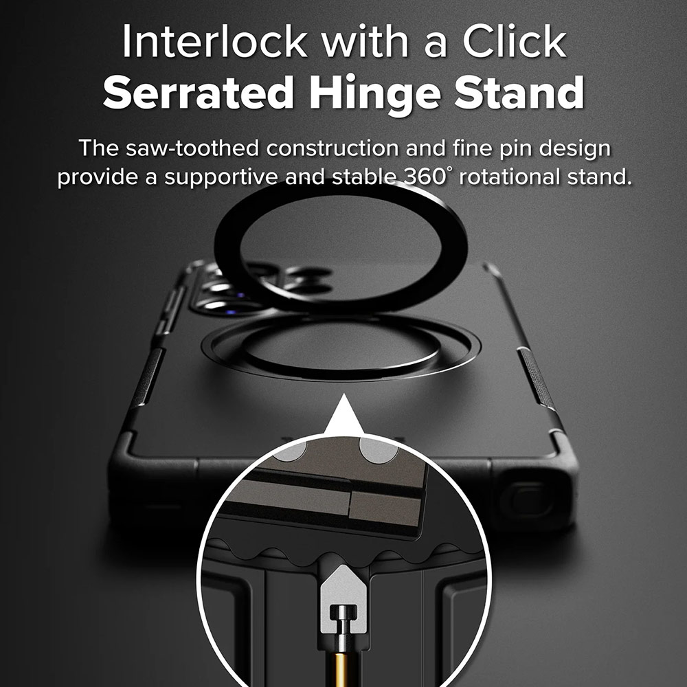 Picture of Samsung Galaxy S25 Ultra Case | Ringke Alles Heavy Duty Drop Protection Magnetic Case with Ring Stand for Galaxy S25 Ultra (Black)