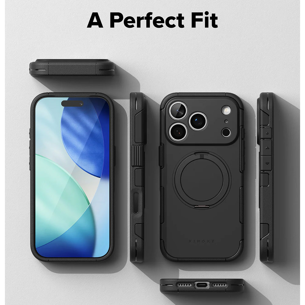 Picture of Apple iPhone 17 Pro 6.3 Case | Ringke Alles Magnetic Compatible Heavy Duty Drop Protection Case with Kickstand and Camera Control button cover  for iPhone 17 Pro 6.3 (Black)
