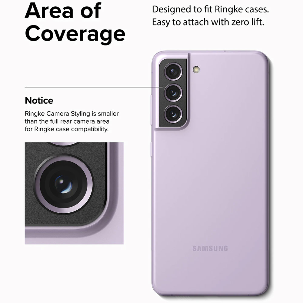 Picture of Samsung Galaxy S21 FE | Ringke Camera Styling Aluminum Bezel Protector for Samsung Galaxy 21 FE (Black)