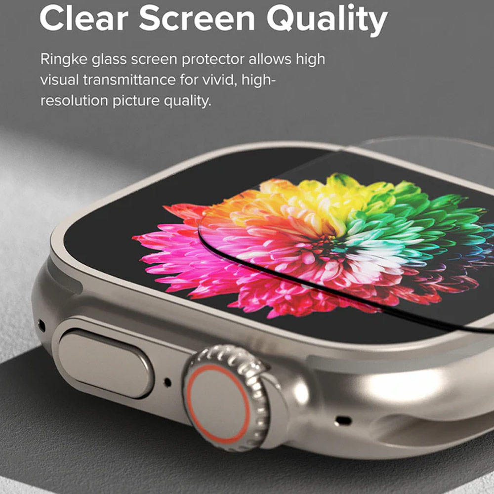 Picture of Apple Watch 49mm	Ultra Case | Ringke Tempered Glass Screen Protector for Apple Watch Series 8 49mm Ultra Case (4pcs)