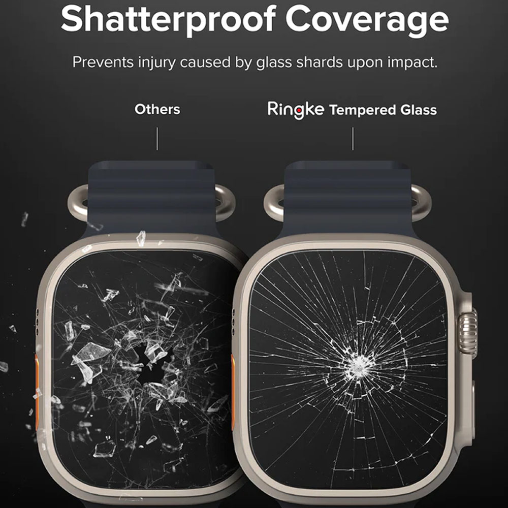 Picture of Apple Watch 49mm	Ultra Case | Ringke Tempered Glass Screen Protector for Apple Watch Series 8 49mm Ultra Case (4pcs)