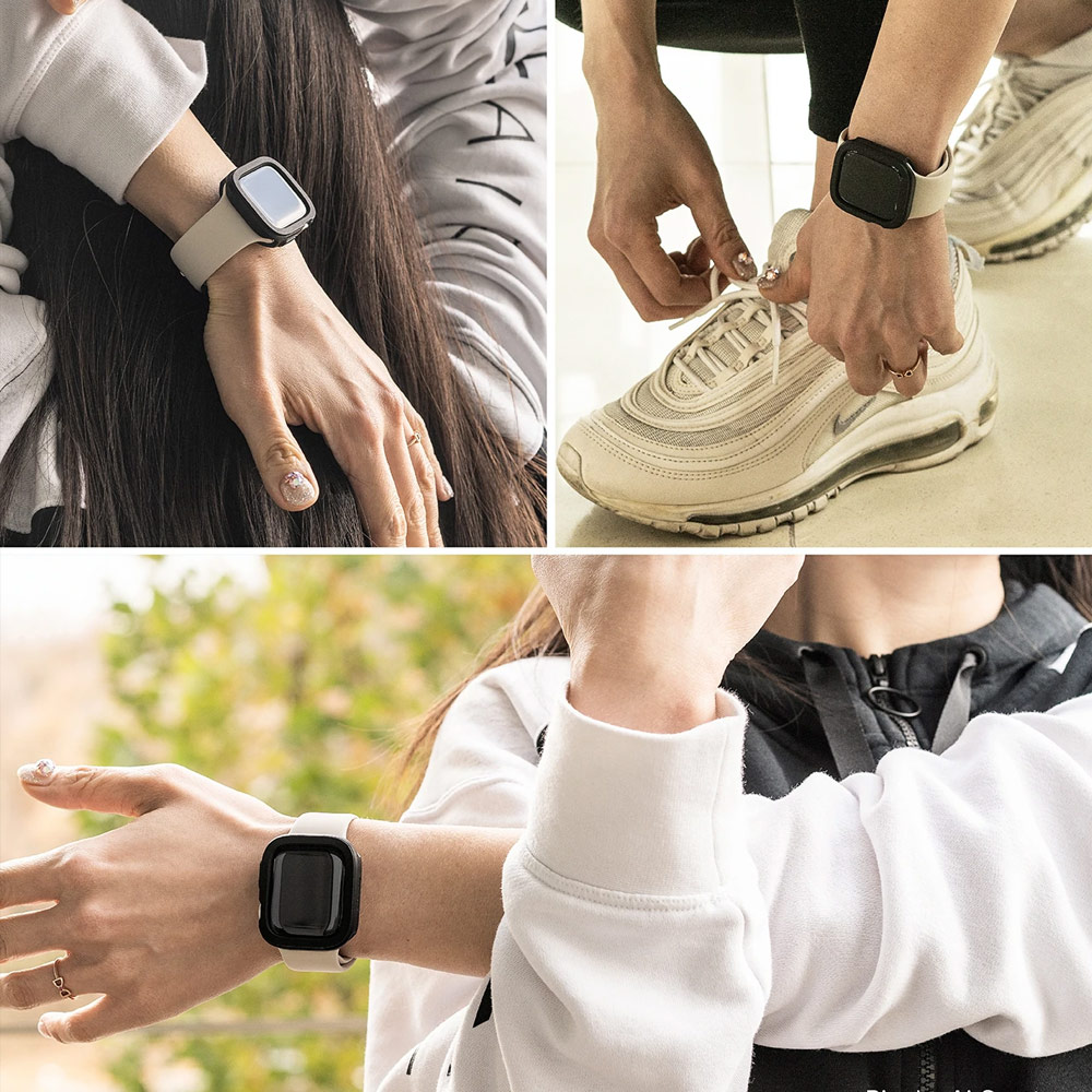 Picture of Apple Watch 40mm Case | Ringke Air Sports Soft Bumper Case for Apple Watch Series 7 8 9 41mm Series SE 6 5 4 41mm 40mm Case (Dark Gray)